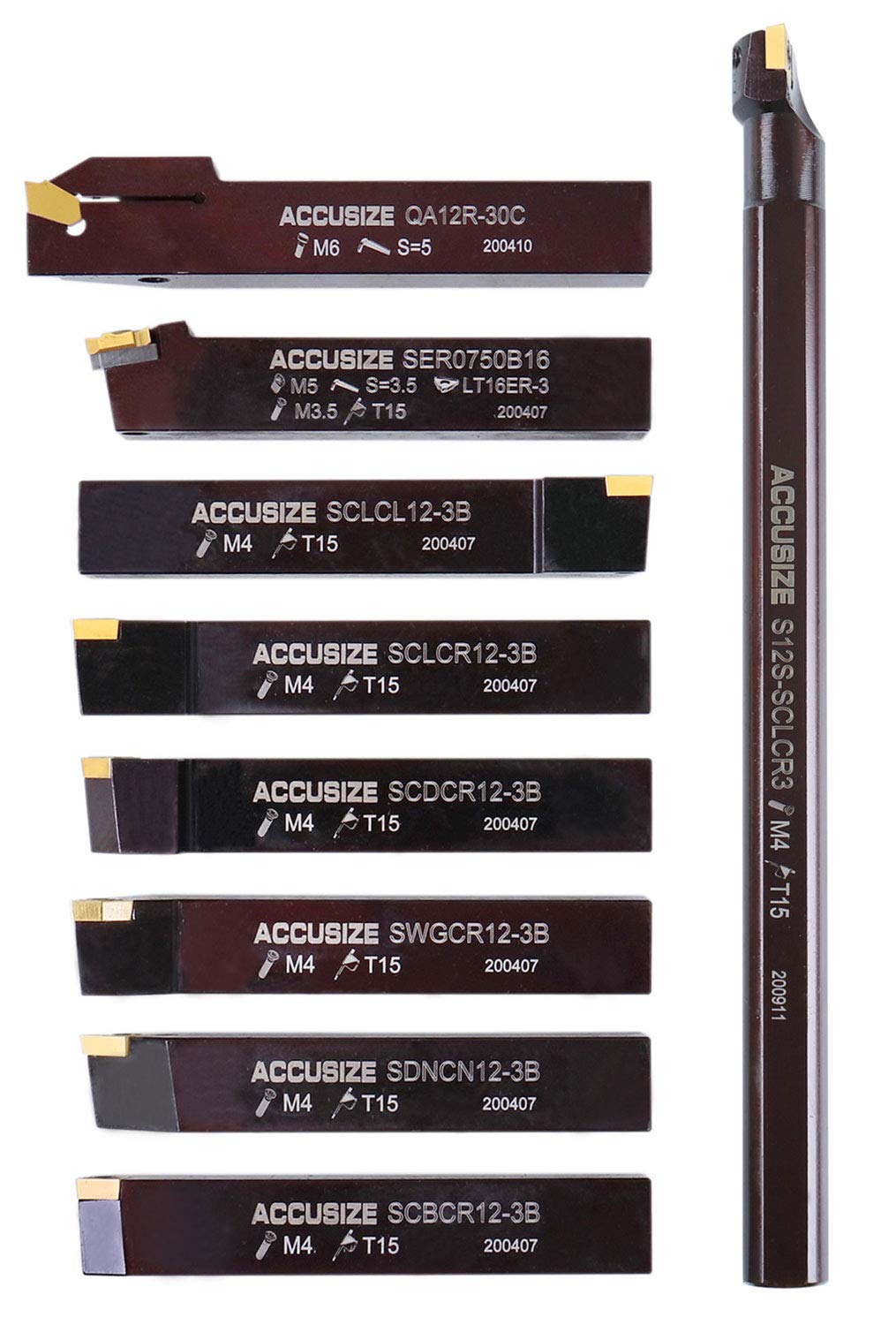 Accusize 3/4 in Shank Indexable Carbide Turning Tool Set, 2988-0034 — Amazon image 6