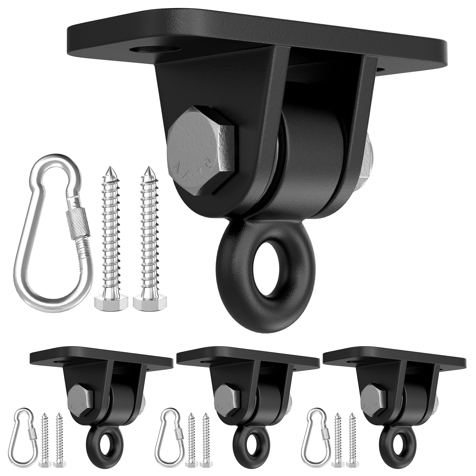 Magacyo Porch Swing Hanging Kit, Heavy Duty Swing Hangers Outdoor Indoor Ceiling Patio Playground Tree Yoga Seat Trapeze Swingset Hardware Bracket 4