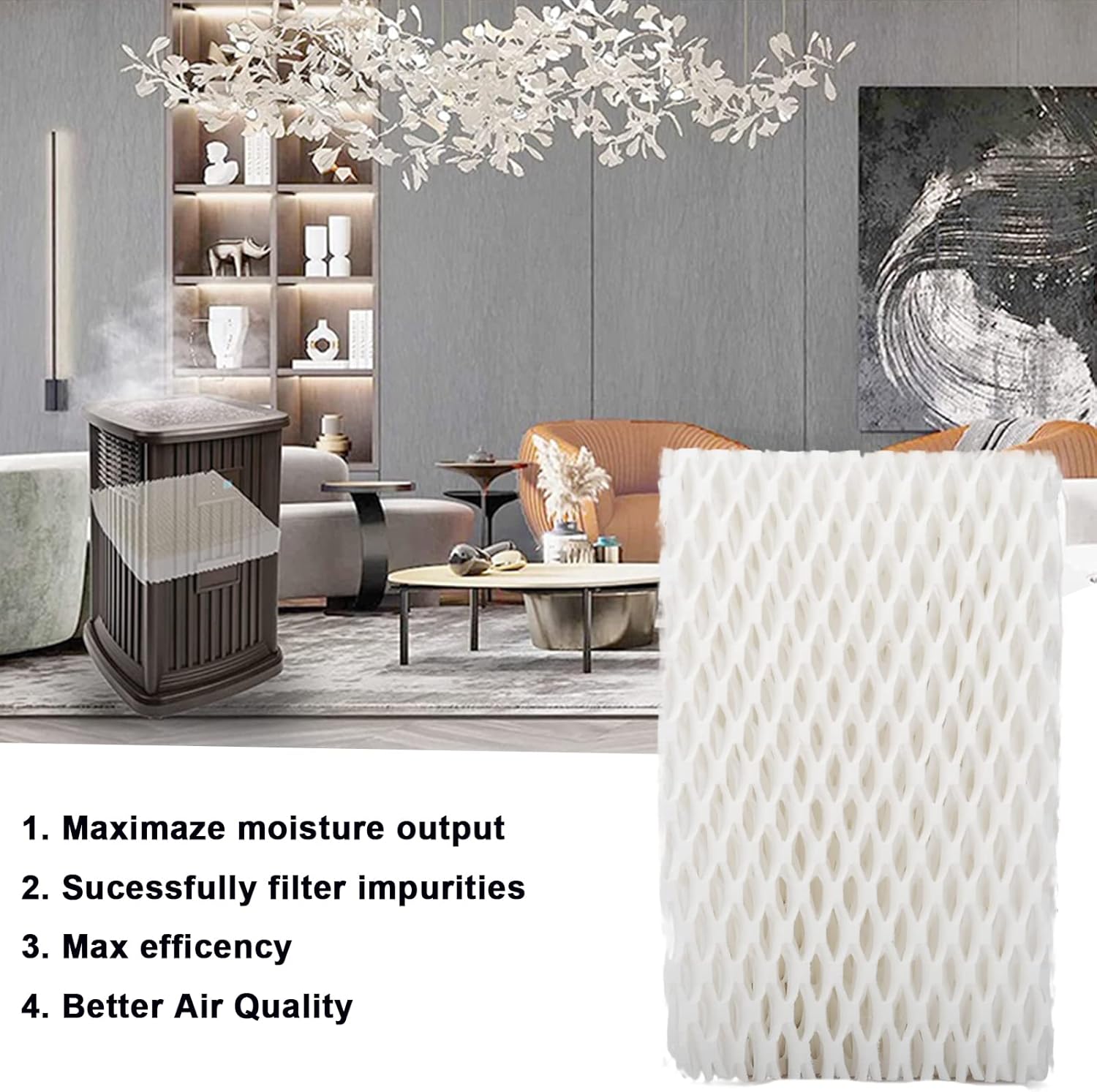 HIFROM 10Pack WF813 Humidifier Wick Filter Replacement Compatible with ReliOn RCM-832 RCM-832N ProCare PCWF813 PCWF-813 Equate EQWF813 EQ-2119-UL Cool Mist Humidifier Filter