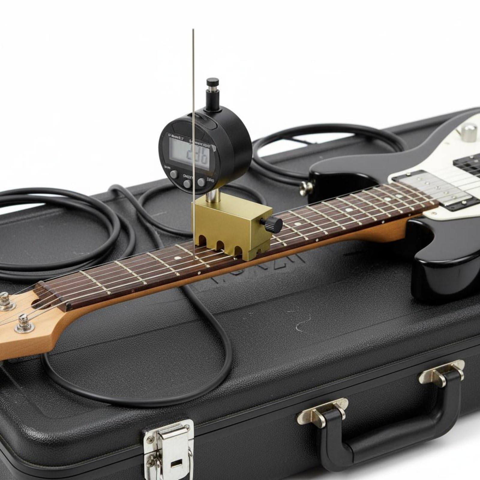 Gitarren-Saitenmaß mit Display digital digitales Gitarren-Action-Messgerät Messing Digitale Saitenhöhenmessung für Gitarrenbauer, Werkstatt, Proberaum , for Guitar Upgraded