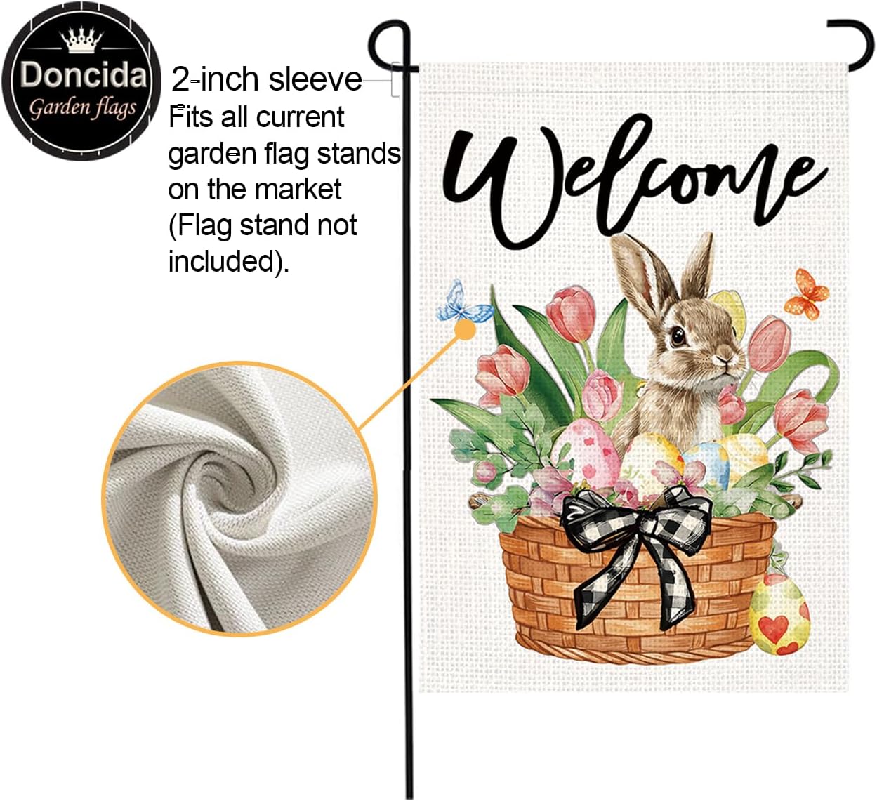 Doncida 3 Pack Valentines Day Garden Flag St Patricks Day Garden Flag Easter Garden Flags 12 x 18 inch Double Sided Burlap Small Yard Flags for Outside Lawn Seasonal Decoration - Image 3