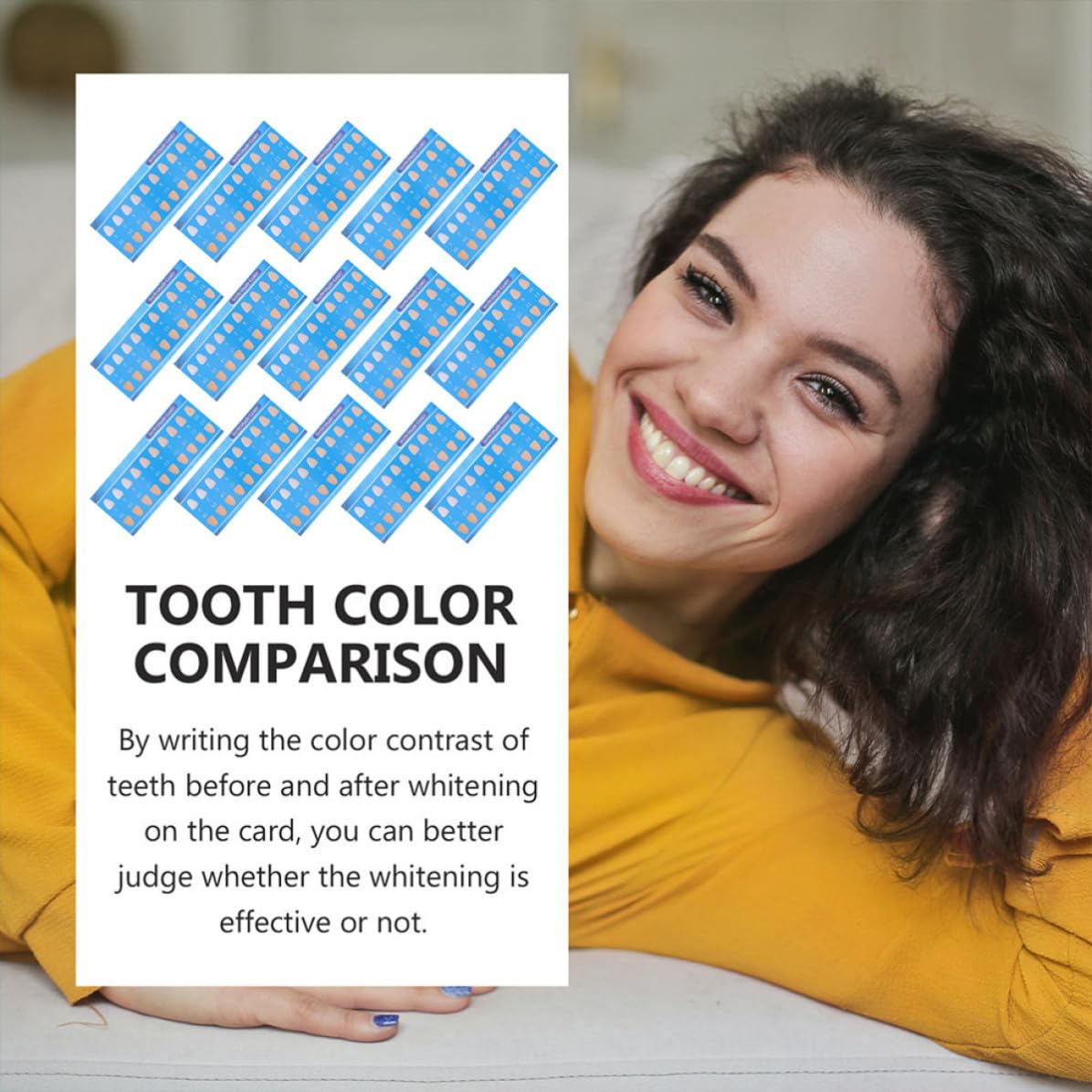 30pcs Tooth Shade Guide Cards for Professional and Personal Use, Lightweight Paper Dental Color Card for Comparing Shades and Tracking Effect Random Color