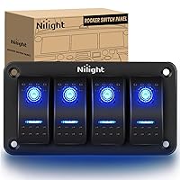 Vista 34 de Nilight Panel de Interruptores Basculantes de 5 Posiciones 5 Pines On Off Toggle Soporte de Aluminio 12V 24V Tablero Pre-Cableado Interruptores