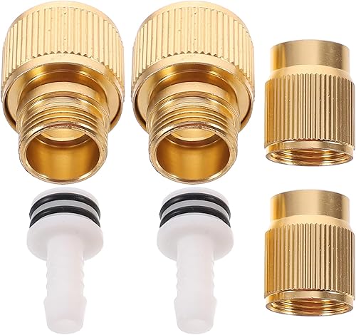 Yardwe Kit de reparación de manguera de agua de conector rápido de grifo, accesorios de latón, manguera expansible, manguera de latón, conector