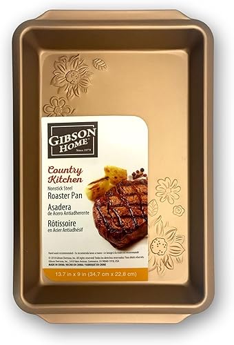Miniatura 6 de Gibson Home Country Kitchen - Sartén para asar en relieve de acero al carbono de 19 pulgadas en cobre
