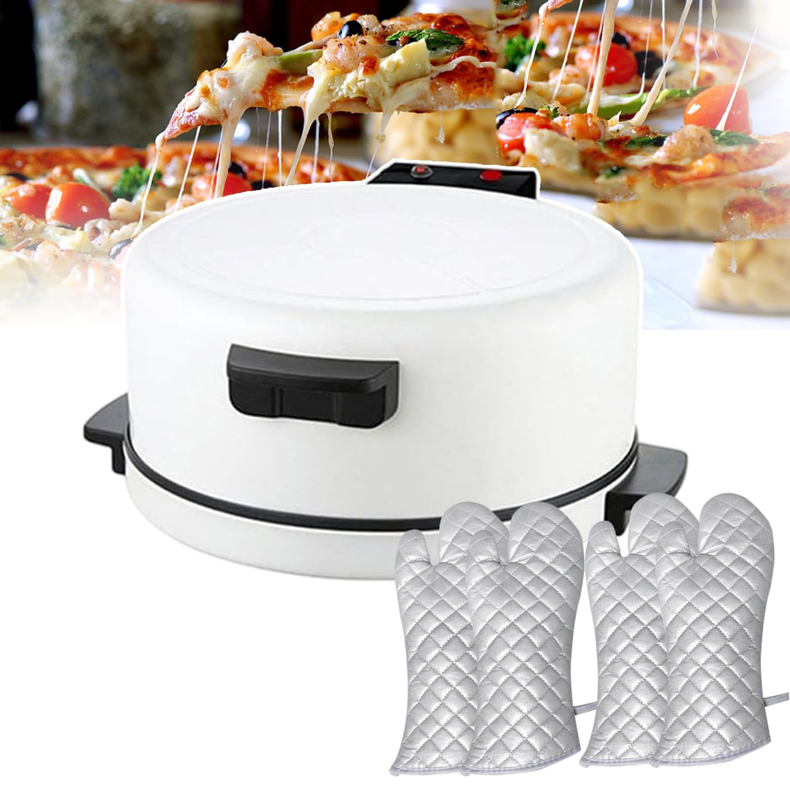 Mini Horno para Pizza De 11,8" | Máquina para Hacer Pizza Antiadherente De 2000W | Máquina para Hacer Pan Y Pizza Automática | Horno Profesional para Pizza con Parrilla