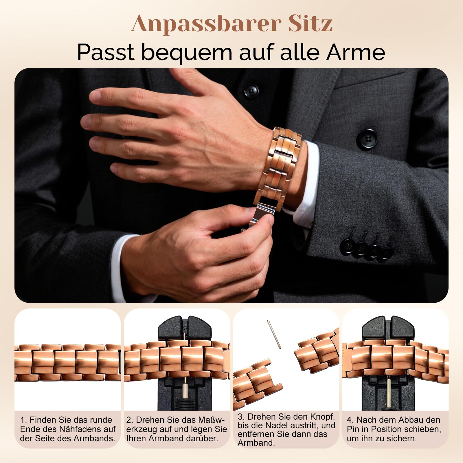 Energetix Bracelet magnétique pour femme avec fermeture en acier inoxydable (3500 gauss) (1)