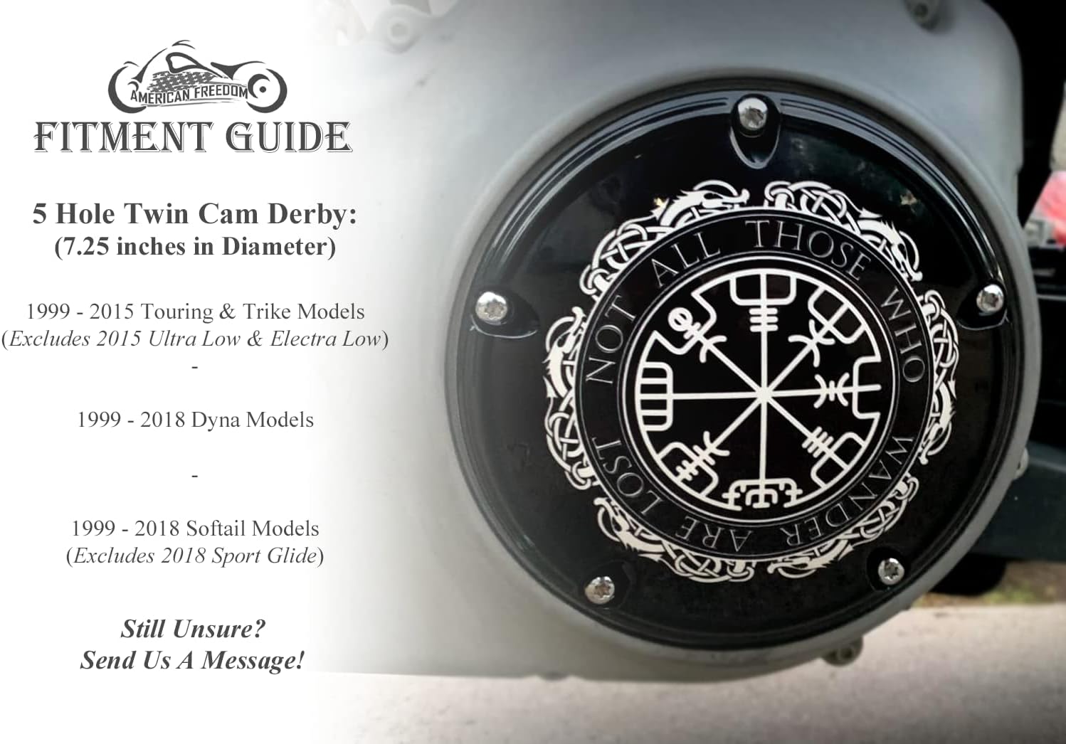 Custom Aluminum 5 Hole Twin Cam Derby Clutch Cover for Harley Davidson - Dark Angel Reaper (Glossy Finish, 1999-2015 Touring & Trike Models)