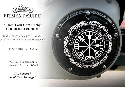 Miniatura 2 de Custom Aluminum 5 Hole Twin Cam Derby Clutch Cover for Harley Davidson - Marilyn (Glossy Finish, 1999-2015 Touring & Trike Models)