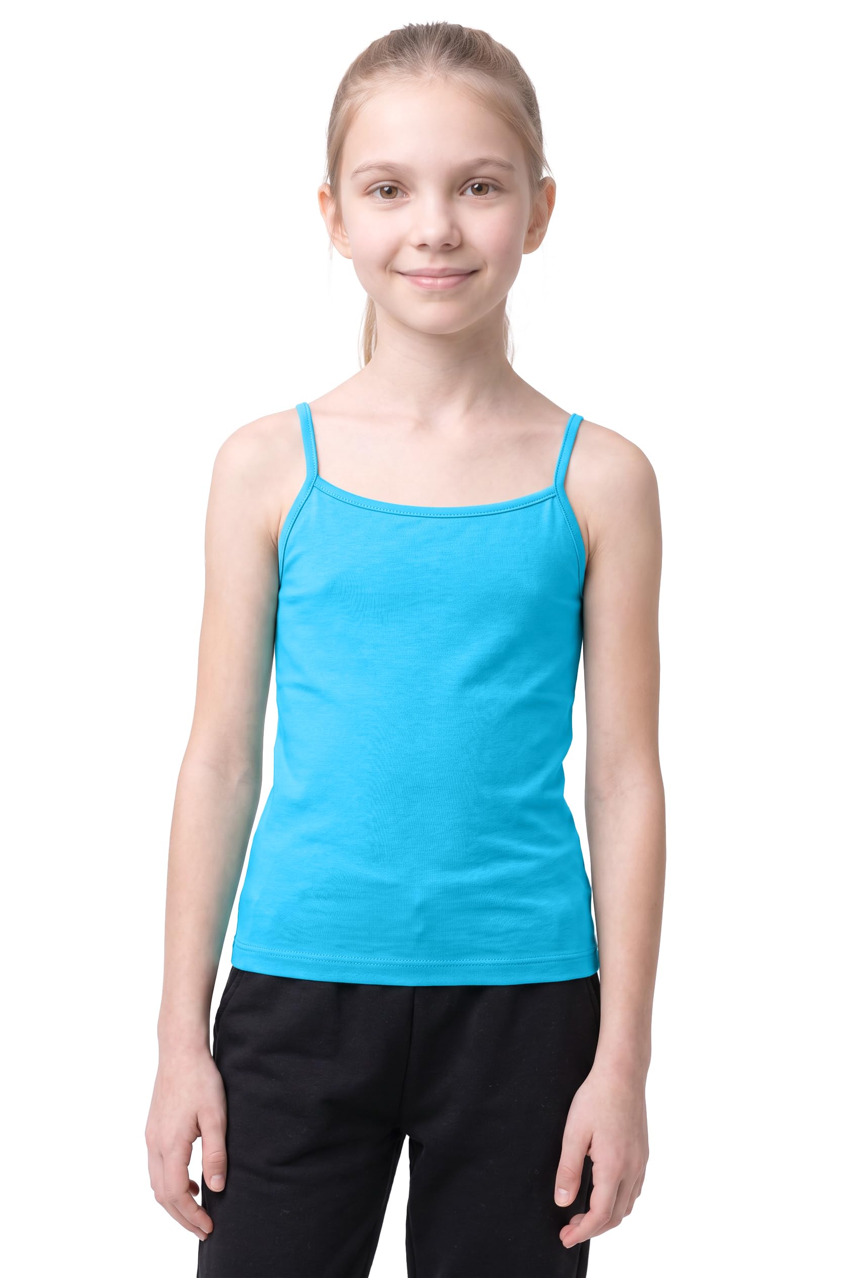 Kurve Girl’s Sleeveless Tank Top – Stretch Undershirts Cami Camisole, UV Protective Fabric, Rated UPF 50+ (Made in USA)