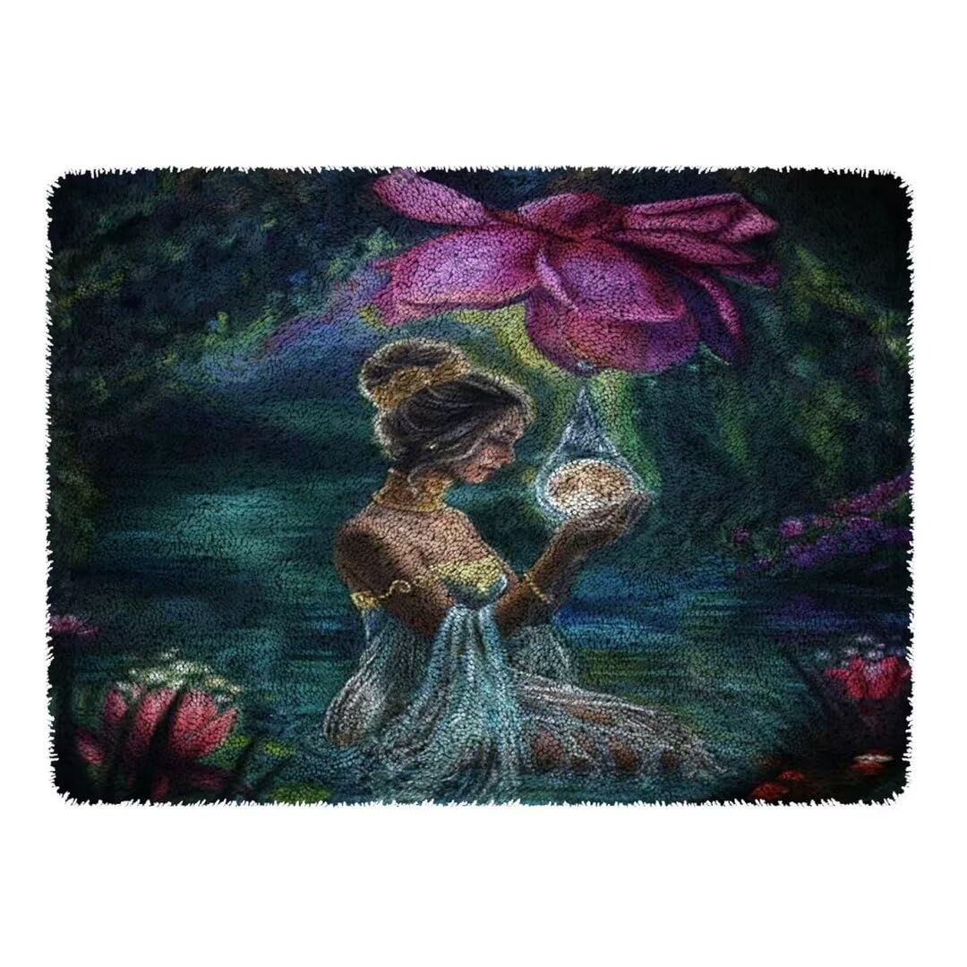 clubevy Latch Hook Kits Rug Carpet Making Cushion DIY Crafting for Home &Party Decor Sofa Seat Cushion