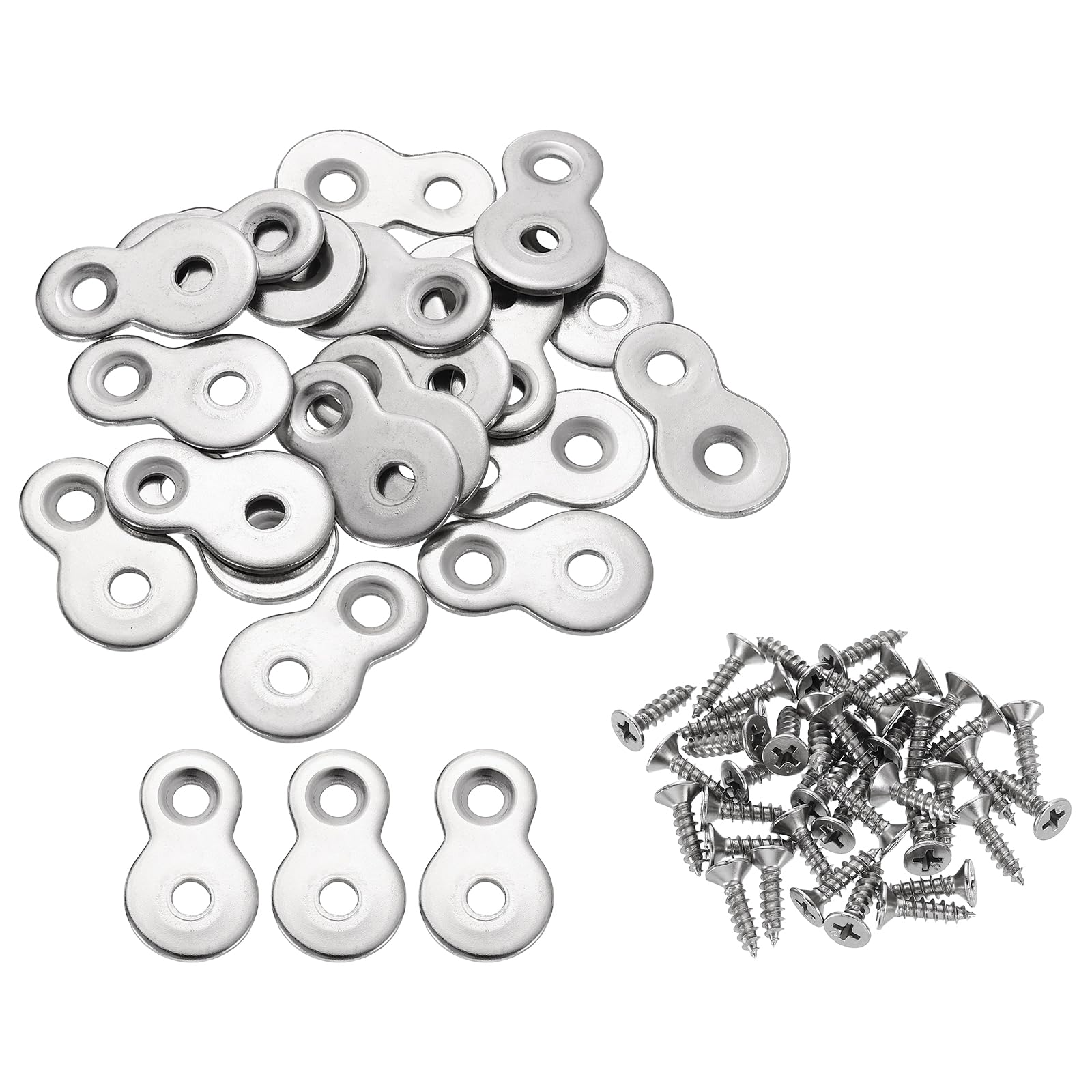 Fixations en forme de 8 avec vis pour connecteur de bureau et clips de montage bois
