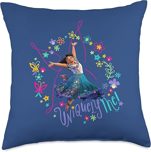 Disney Encanto Mirabel Uniquely Me - Almohada de mariposa rosa, 18 x 18 pulgadas, multicolor
