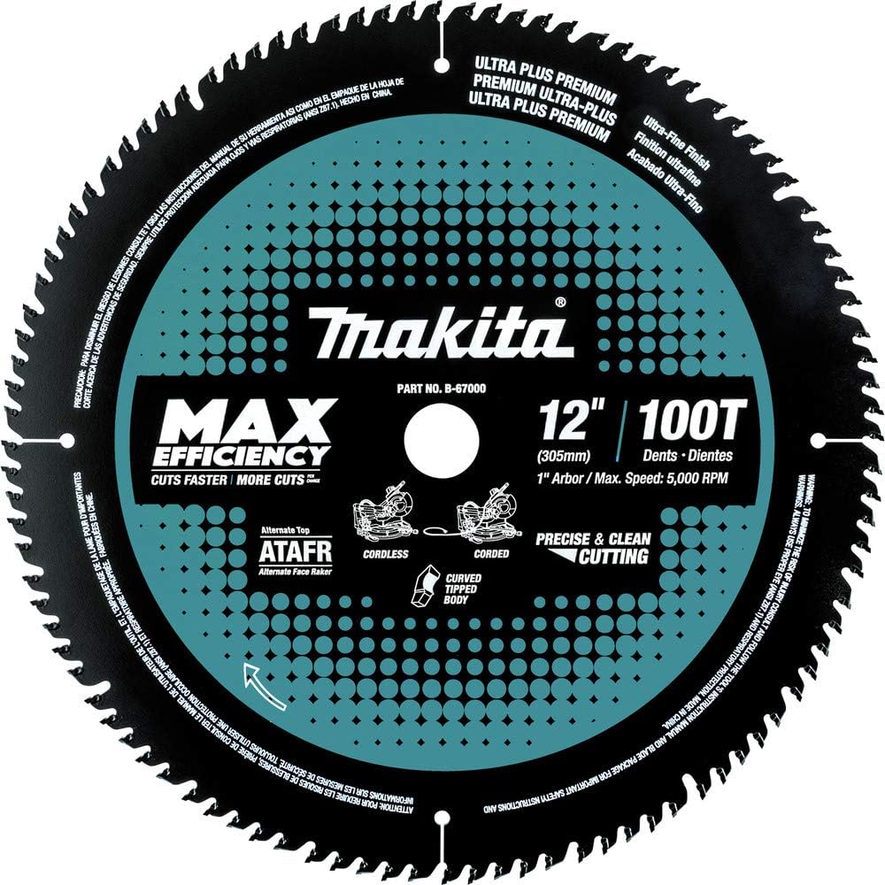 Makita B-67000 12" 100T Carbide Tip Maximum Efficiency Miter Saw Blade
