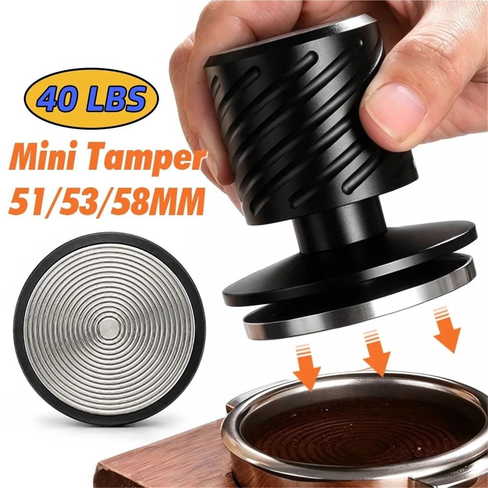 Mini Pressacaffè 40lb Pressione Costante Base Ondulata 51 53 54 58mm