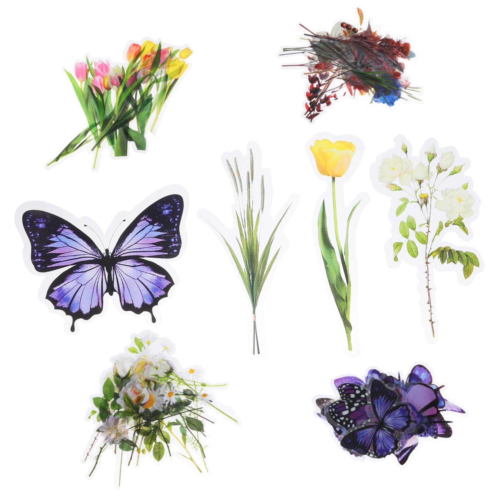 5 Pièces 4 Autocollants D'album Mignon Stickers Cintres Décorer Faveur Sacs Cordon Fleurs Autocollants Esthétique Bricolage Esthétique Stickers Ornement L'animal De Compagnie