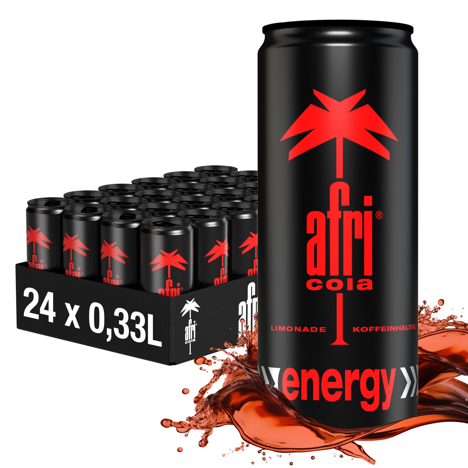 afri cola Energy - Der Koffeinhaltige Cola-Energykick mit dem ultimativen afri-cola Geschmack, EINWEG (24 x 330 ml)