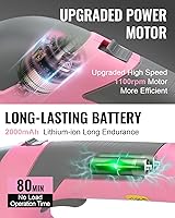 Vista 4 de WORKPRO - Cizalla manual 2 en 1 para césped, setos y arbustos, inalámbrica, de 7.2 V, cizalla eléctrica con batería de litio recargable, incluye Rosa