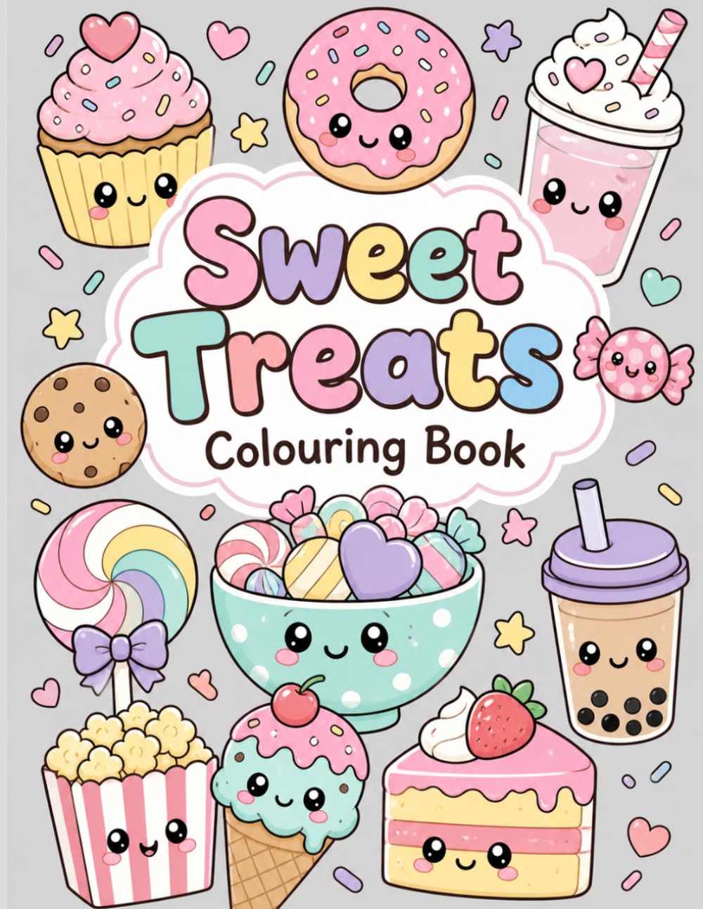 Sweet Treats Colouring Book: Cute Kawaii Desserts, Candy, Cakes & Adorable Sweet Characters