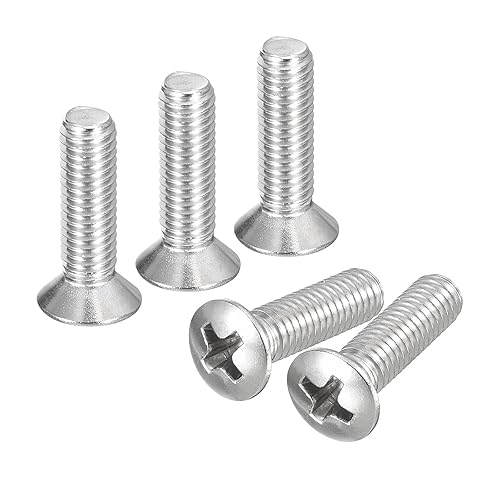 Miniatura 26 de uxcell Tornillos de máquina Phillips de cabeza ovalada de M4x16mm, 100 tornillos de cabeza avellanada ligeramente elevados de acero inoxidable 304