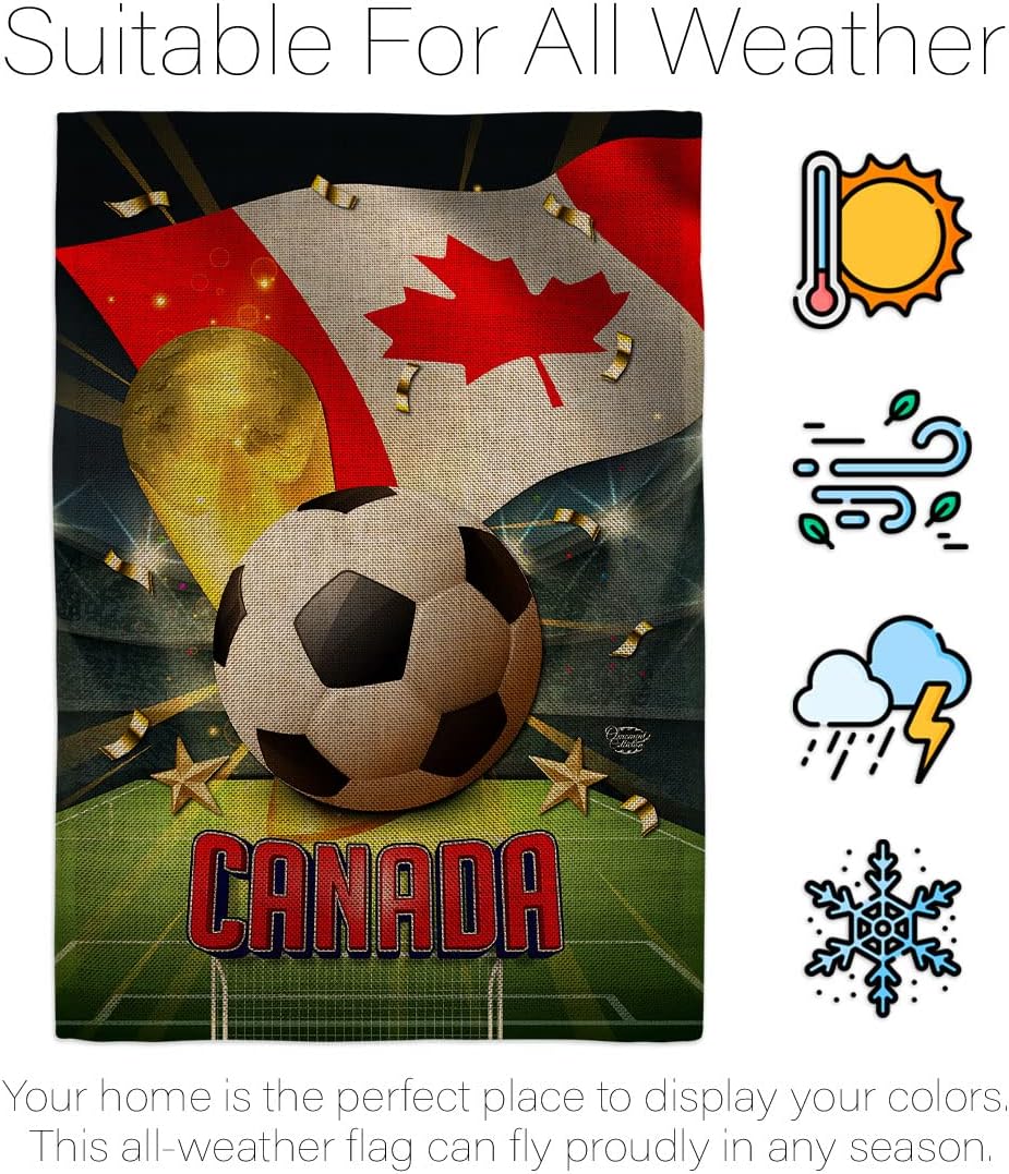 FIFA World Cup 2022 Team Canada Flag Outdoor Home Decor Burlap Banner Room Wall Art Patio Porch Lawn Club Bar Decorations Tapestry Yard Sign Sports Fan Trophy Game Champion Soccer Gifts Made In USA