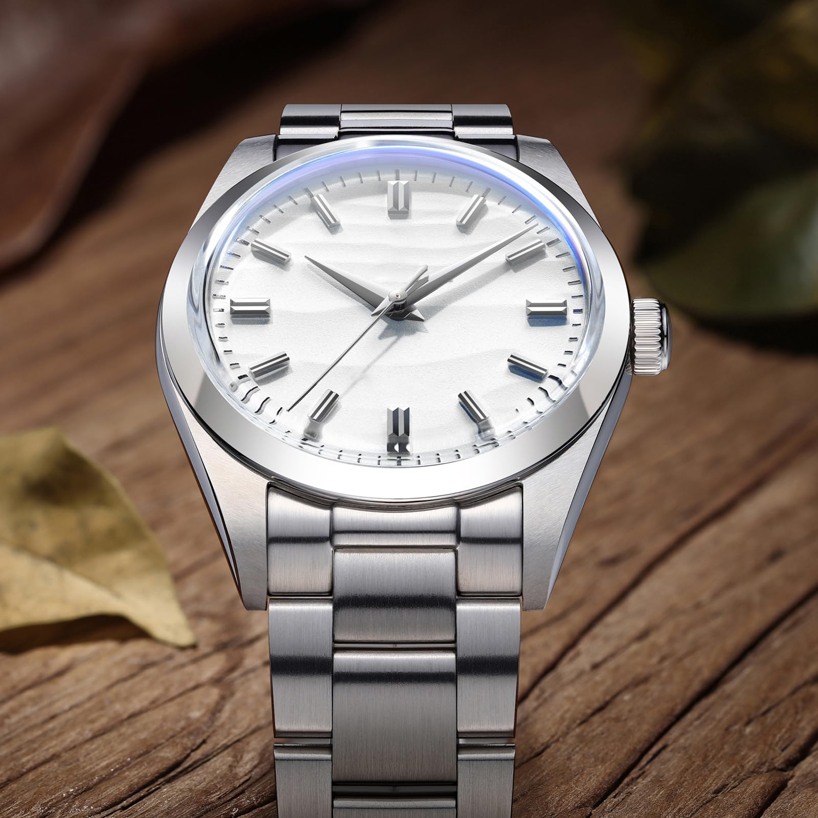 ADDIESDIVE 36mm analoge Uhr Herren Einfach Quarzuhr K1 Bubble Spiegelglas 100 m wasserdichte Uhr Mit Edelstahlarmband AD2030