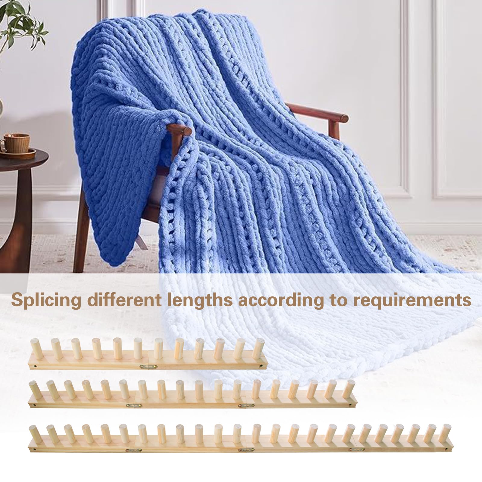 KeaJuidy Rama z dzianiny do produkcji sufitu, 120 cm, zestaw z drewna do grubej przędzy, łącznie z narzędziem montażowym, do grubej przędzy, majsterkowania i prezentów