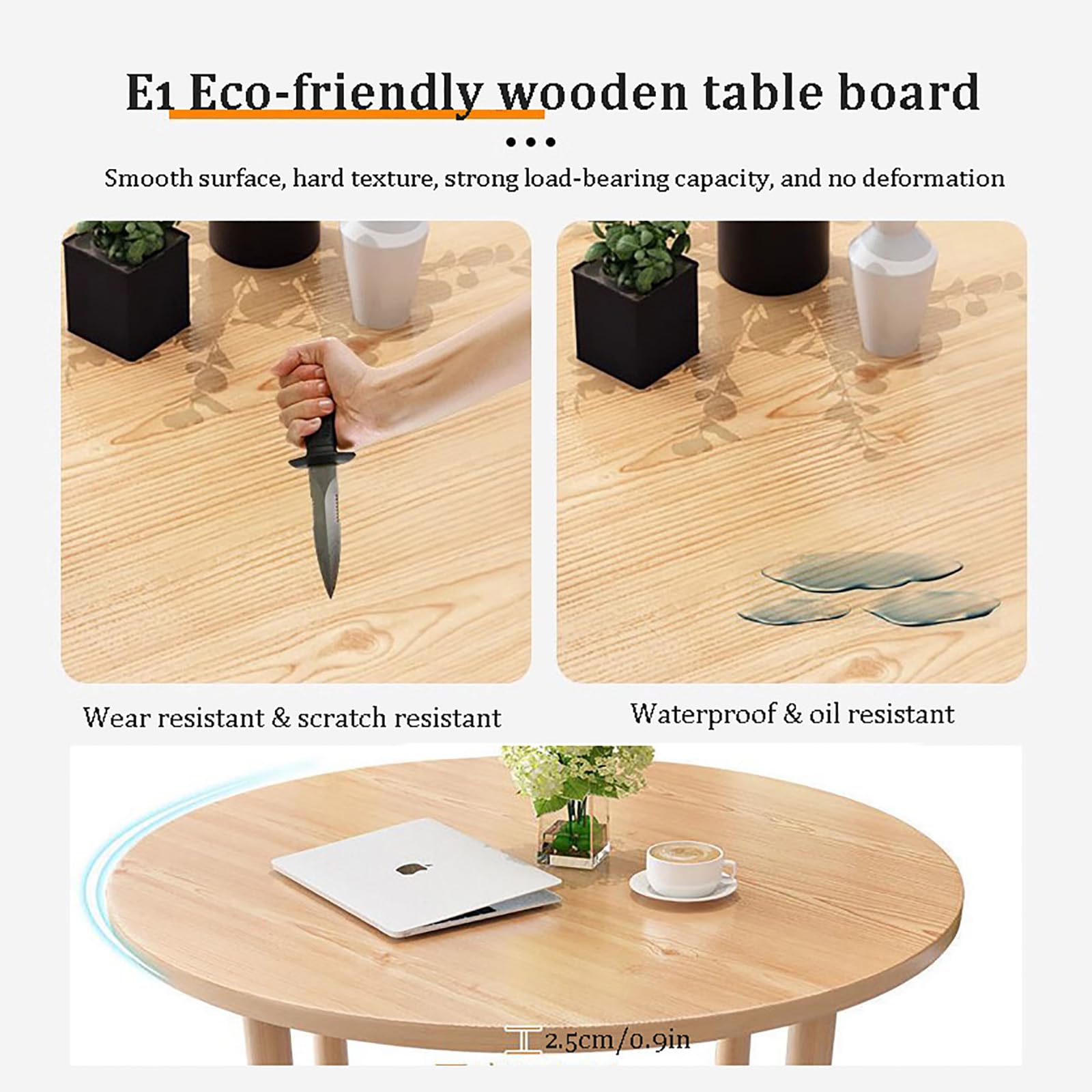 Juego de mesa de comedor redonda para 4 personas con 4 sillas, madera moderna, para cocina, sala de estar, pequeña oficina, recepción, mesa de centro negra