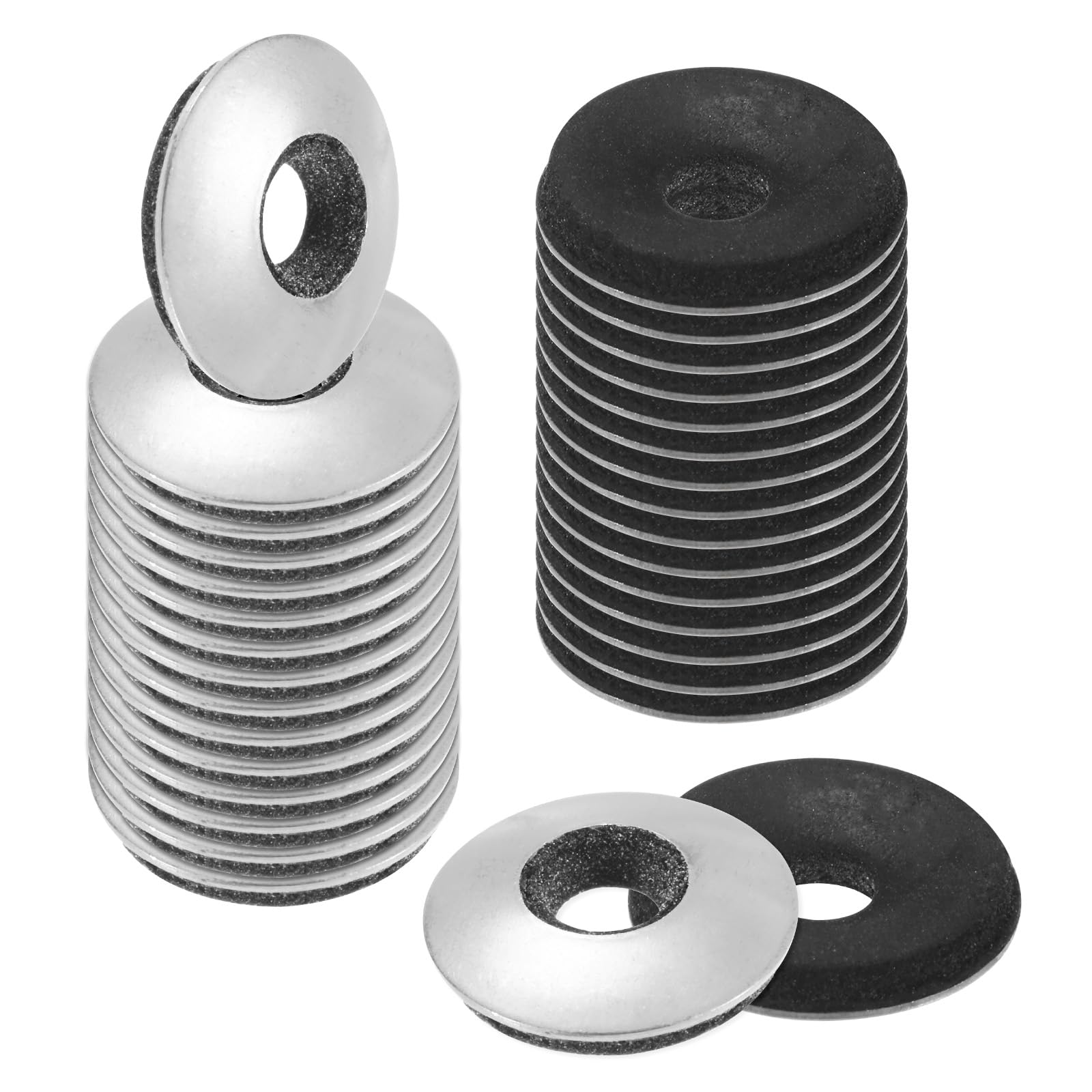 M METERXITY 100-Pack EPDM Bonded Sealing Rubber Washers, 304 Stainless Steel #10 x 9/16" OD Neoprene Rubber Washers Gasket for Bolts/Screws/Machinery/