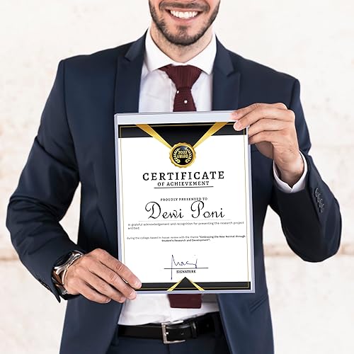 Miniatura 7 de Performore Marco de carga superior transparente rígido resistente de 11 x 8.5 pulgadas, soporte, protege, almacena, muestra fotografías, impresiones