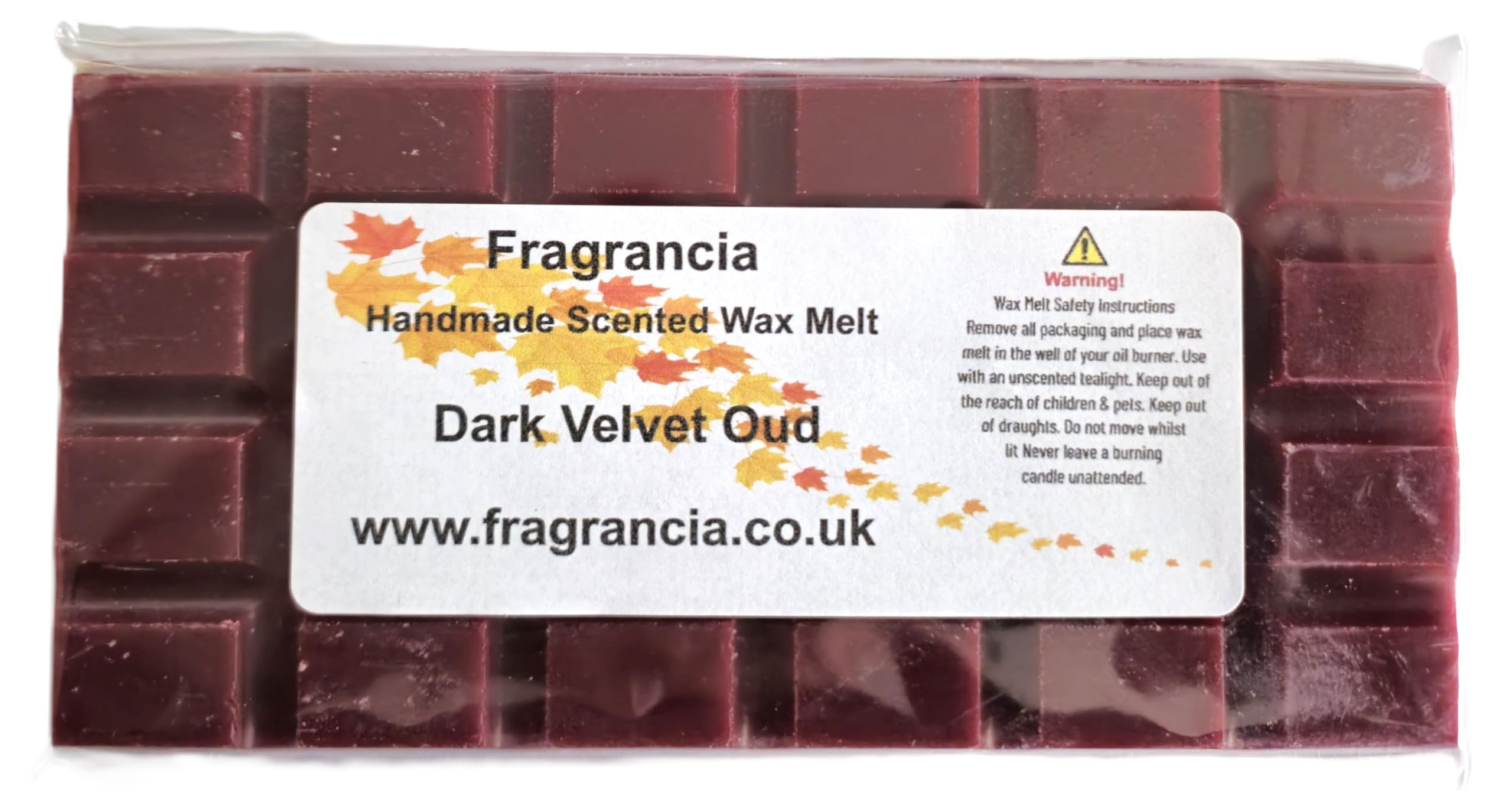 Fragrancia Orange A Single Handmade Highly Scented 85G Wax Melt Bar (Dark Velvet Oud)