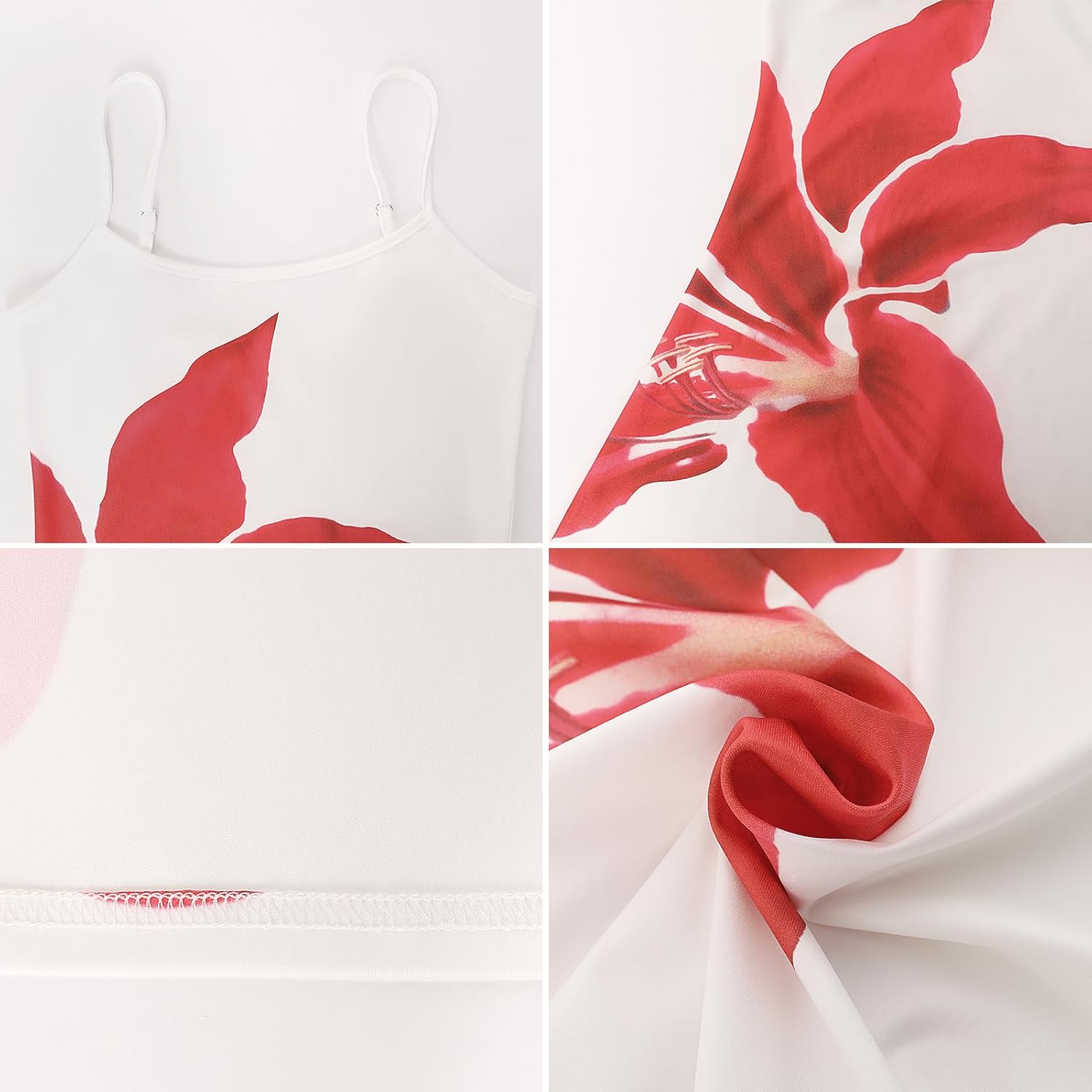 Women's Spaghetti Strap Mini Dress Summer Sexy Floral Backless Bodycon Short Cami Dress Casual Beach Vacation Outfits - Image 7