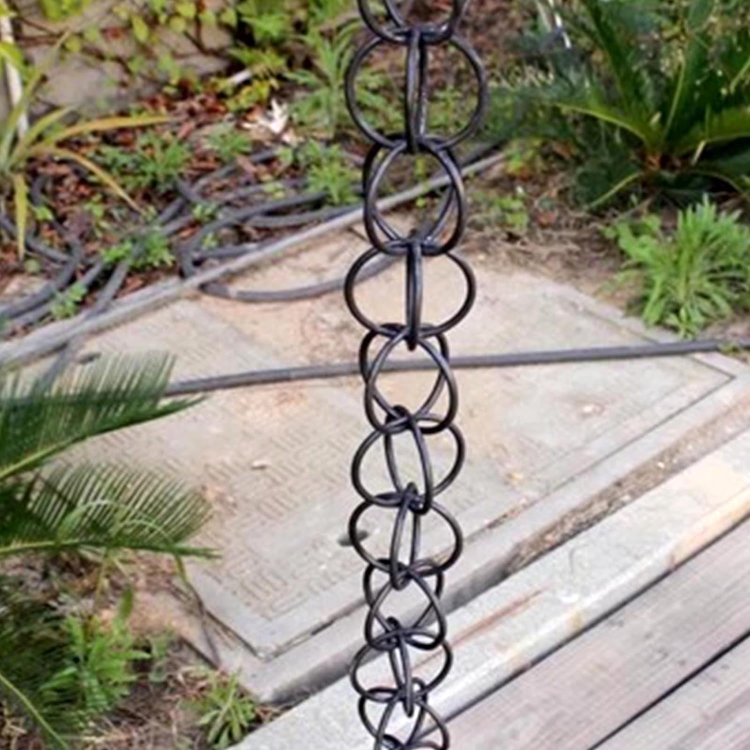 SBCGFY Rain Chains For Replacement Gutters Downspout, Eaves Drainage Rainwater Diverter Chain Link