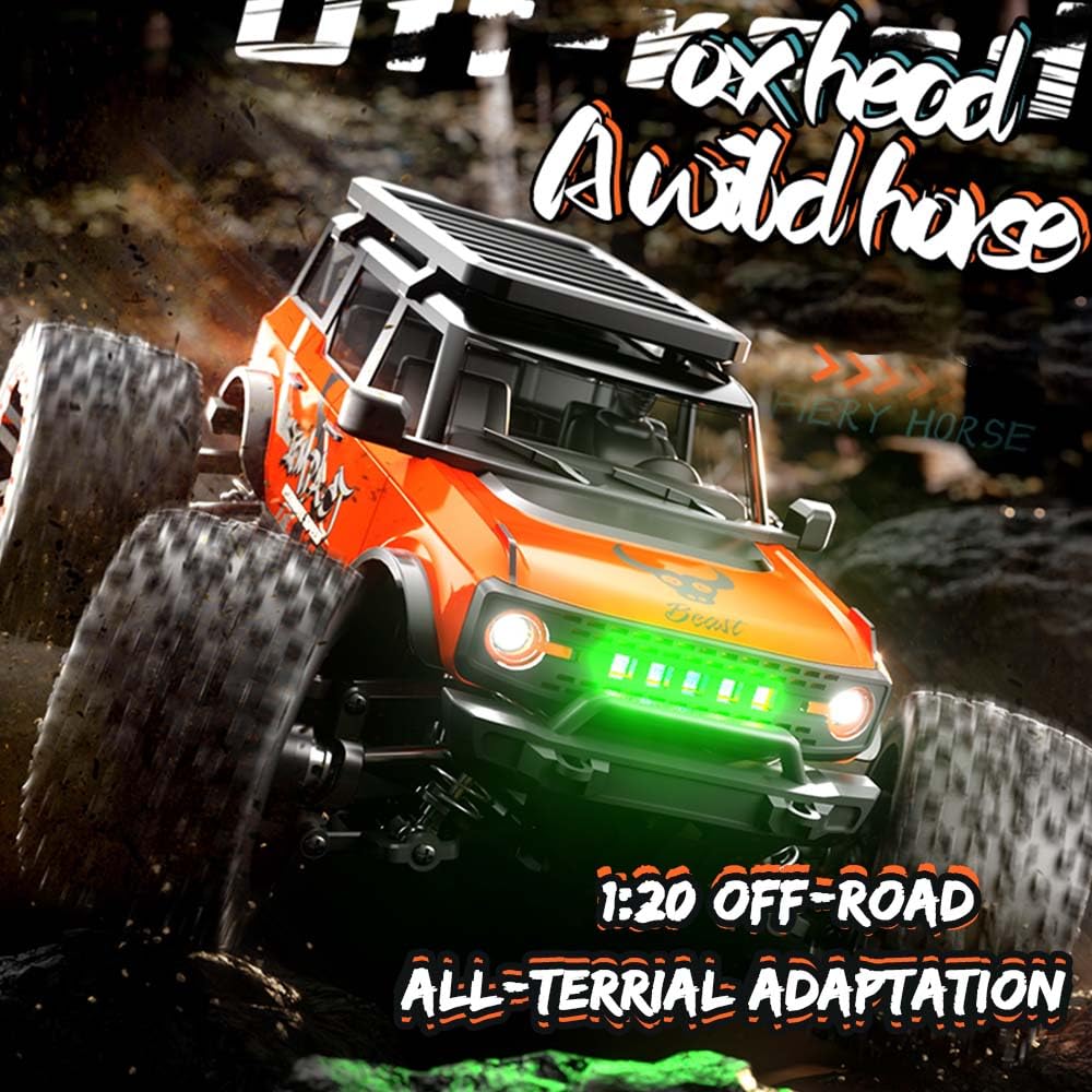 Zdalnie sterowany samochód 1/20, 40 km/h, zdalnie sterowany samochód wyścigowy, Offroad Drift, silnik ze szczotką węglową 2,4 G, 4WD Off Road Race Buggy dla dorosłych, 3 baterie