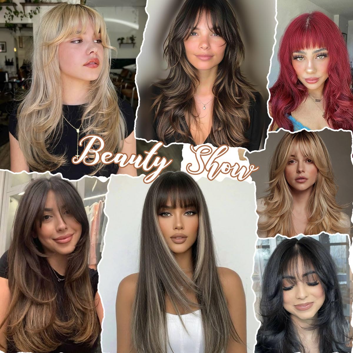 Layered Ginger Wig with Bangs for Women, Long Ginger Wig 4x4 Realistic Scalp Free Parting Synthetic Heat-Resistant Hair for Daily and Party Use Begineer-Friendly (26 Inch)