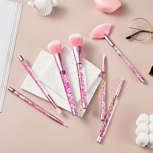 Miniatura 2 de Juego de brochas de maquillaje con purpurina y base de unicornio, brillos, lindo abanico de polvo, rubor, resaltado de labios, sombra de ojos,