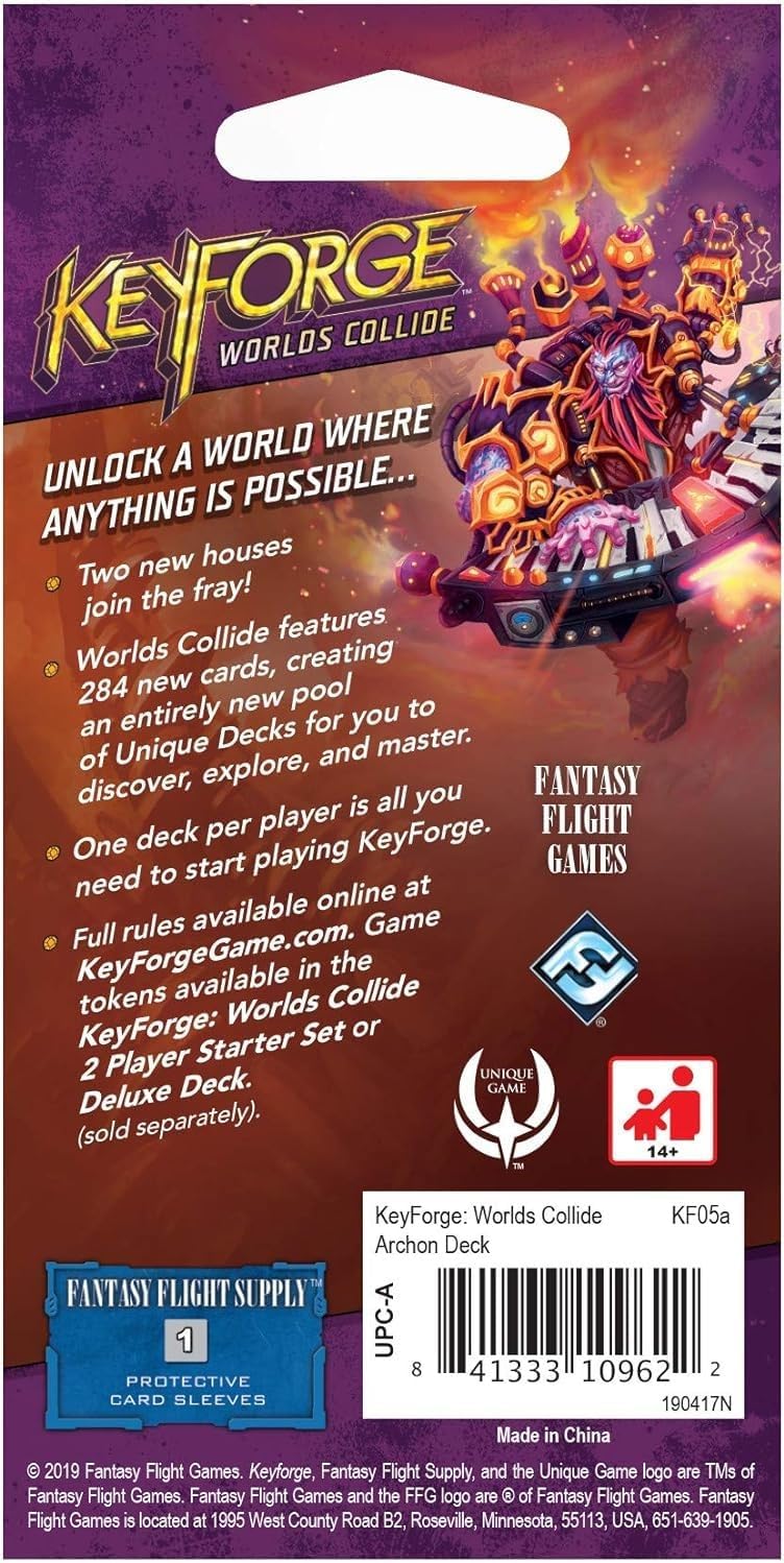 Fantasy Flight Games KeyForge Worlds Collide 12-Pack Archon Deck Display | Fast-Paced Card Game | Strategy Game for Adults and Teens | Ages 14+ | 2 Players | Average Playtime 45 Minutes | Made