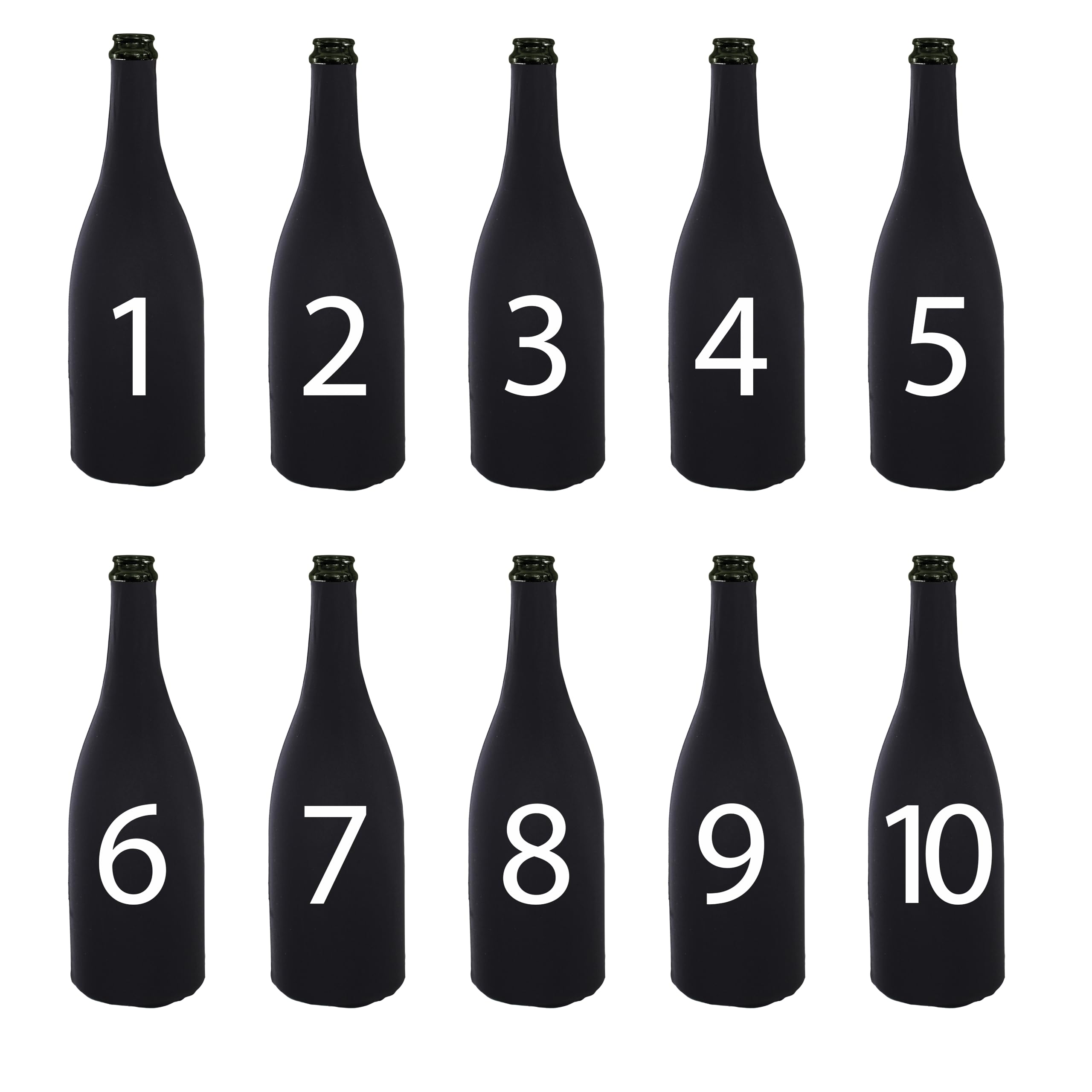 Lot de 10 housses de bouteille de vin, en lycra serré et élastique, idéal pour dégustation à l'aveugle, conservation des bouteilles, ouvert en haut, noir, matériau Lycra. Lot de 10 pièces