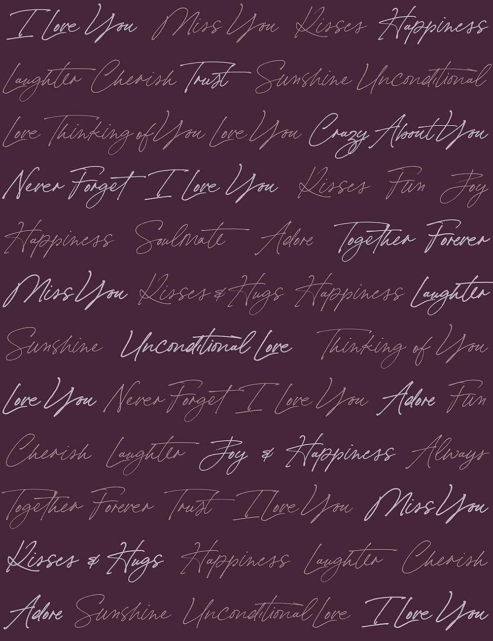 Chanasya Premium I Love You Gift Throw Blanket- Sherpa Microfiber Unconditional Love Together Forever Throw- for Women Men Girlfriend Boyfriend Husband Wife (50x65 Inches) - Aubergine