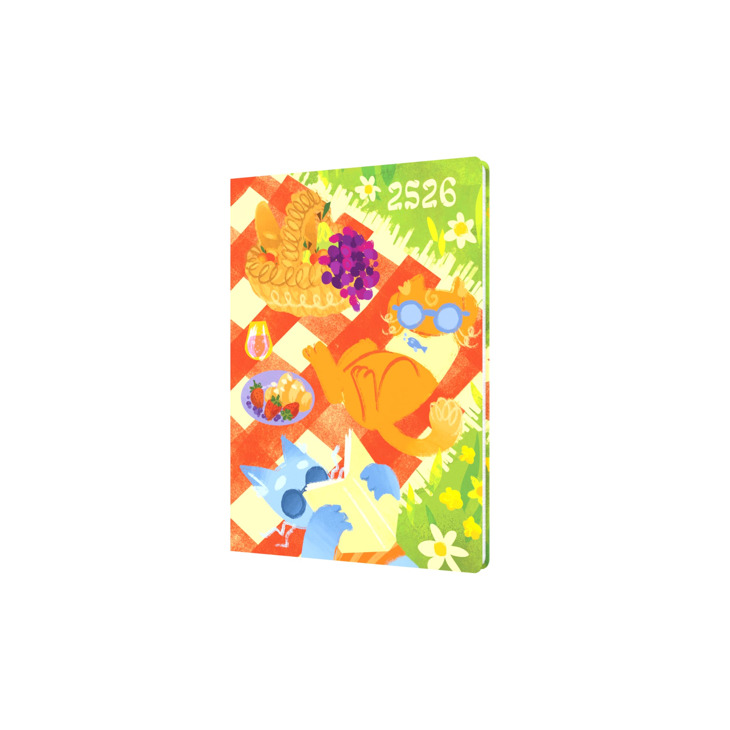 Collins 'Bella Ramsey Cat' 14 Month Planner, July 2025-August 2026 Week-to-View Diary, A5 Hard Cover, Picnic