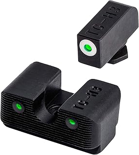 TRUGLO Tritium Pro Night Sights, Compatible with Glock Handgun Models | Compact Durable Glow-in-The-Dark Front & Rear Gun Sight Set with Focus Lock Front Ring - TRUGLO