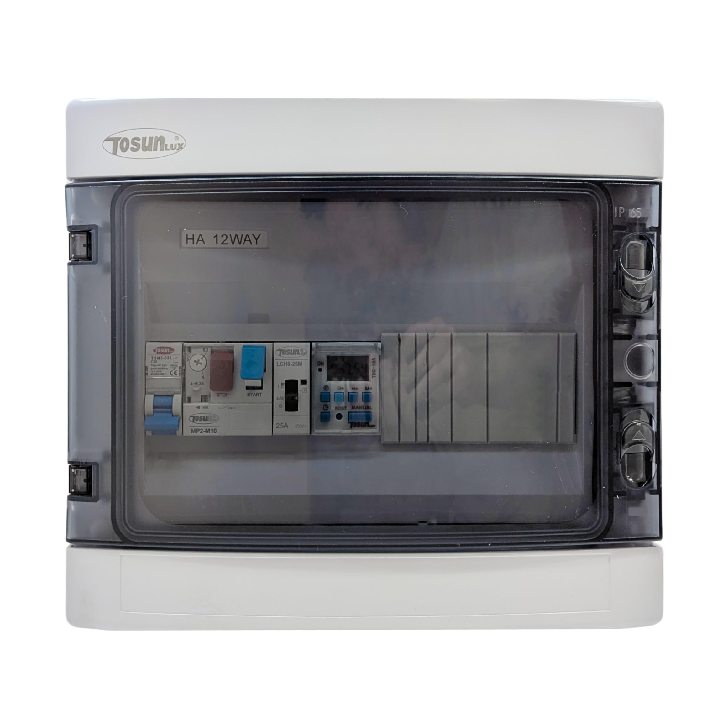Cuadro Eléctrico Alta Resistencia para Piscina Iluminación y Motor | Guardamotor y Transformador | Sin Controlador | Contactor para Motor | 60W 12DC | Bomba de agua 0,5CV 2,5-4A