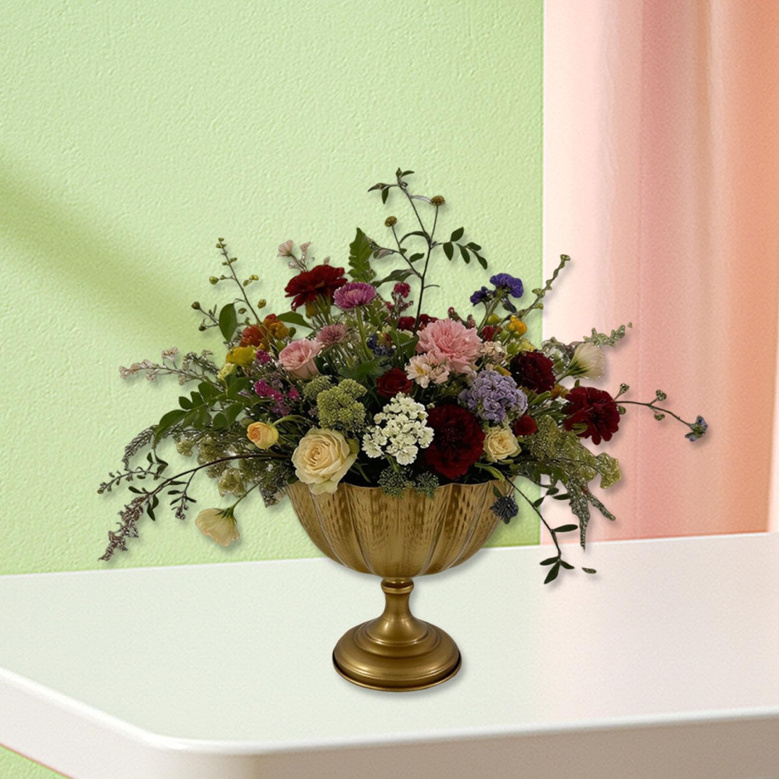 金属製 樹木デザイン 装飾品　花鉢　骨董 Amazon.co.jp: Generic 壷プランター装飾植木鉢金属花瓶フラワー