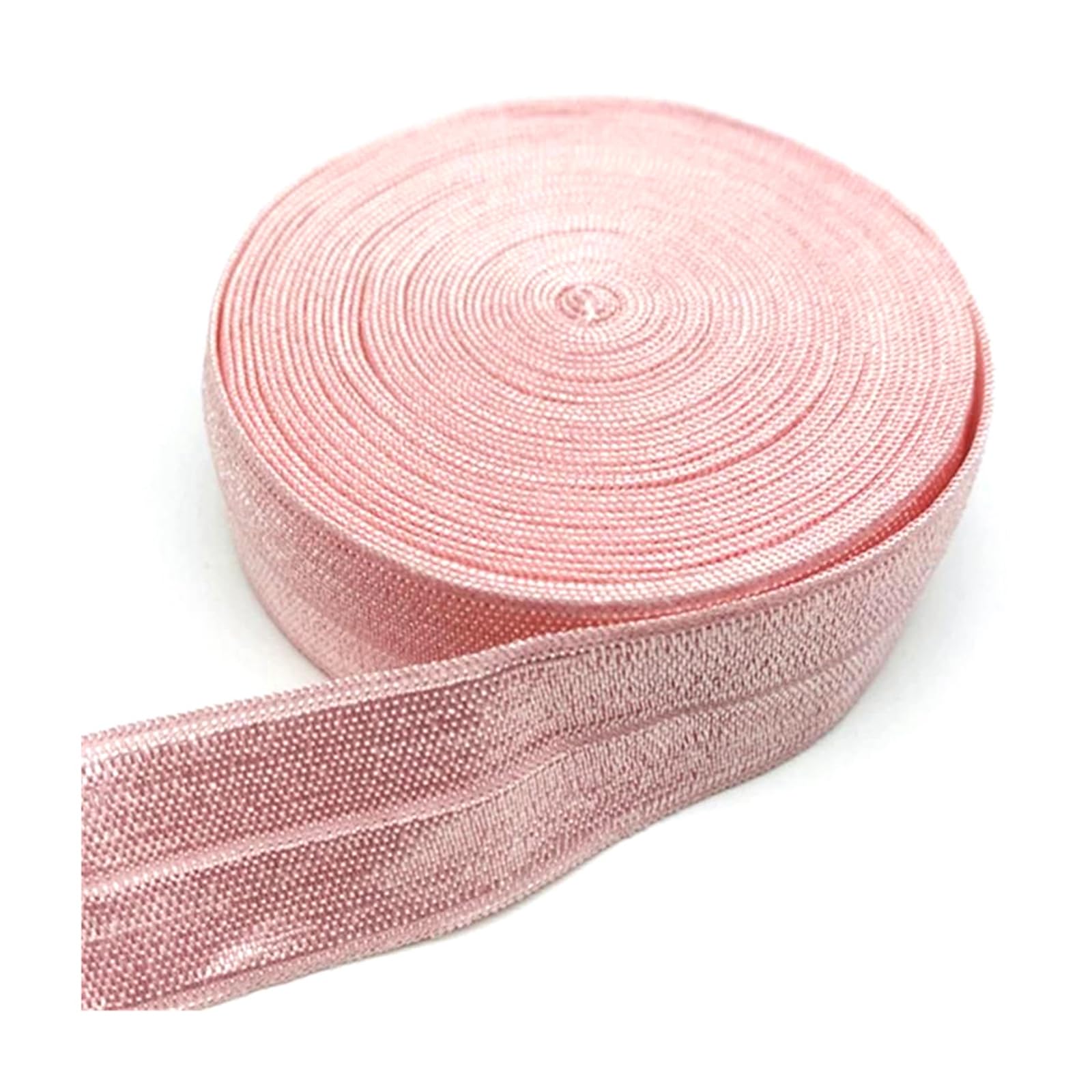 5 Meters 15mm 20mm 25mm Elastic Ribbon Fold Over Spandex Elastic Band for Sewing Garment Accessory, Pink, 25mm