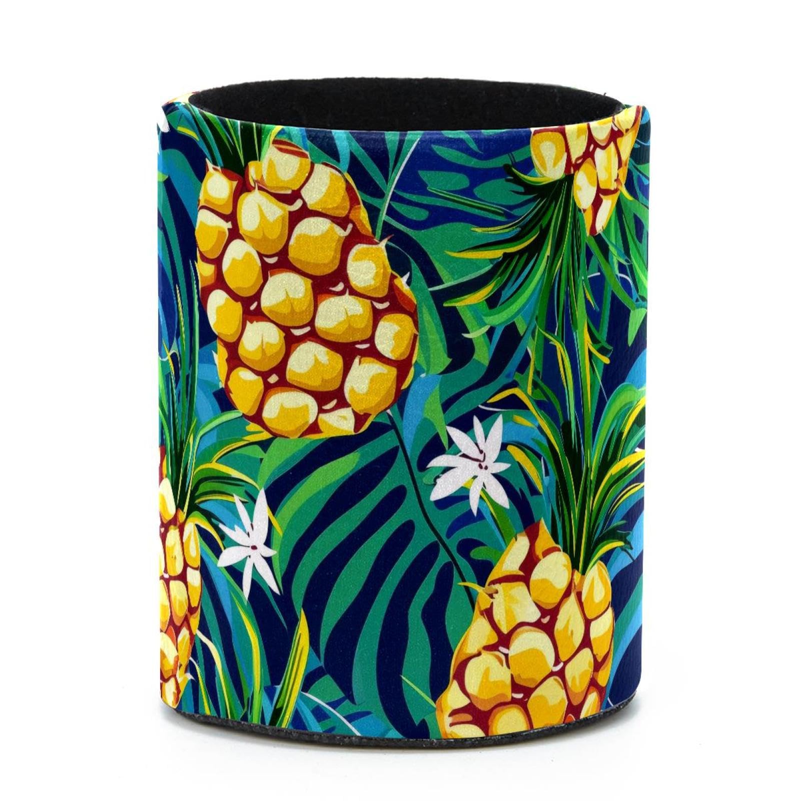 VAPOKF Round Pencil Holders for Desk, Pineapple Pen Holders Pen Pot Makeup Brushes Storage Desktop Stationery Supplies Organiser for Home Office