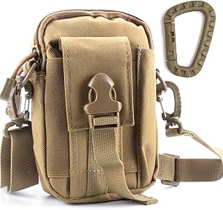 Ofone Small Tactical Molle Pouch, EDC Belt Pouch with Phone Lock Card Holder, Utility Gadget Pocket for Outdoor Military, Smartphone Holster Waist Bag Include Tactical Gear Clip