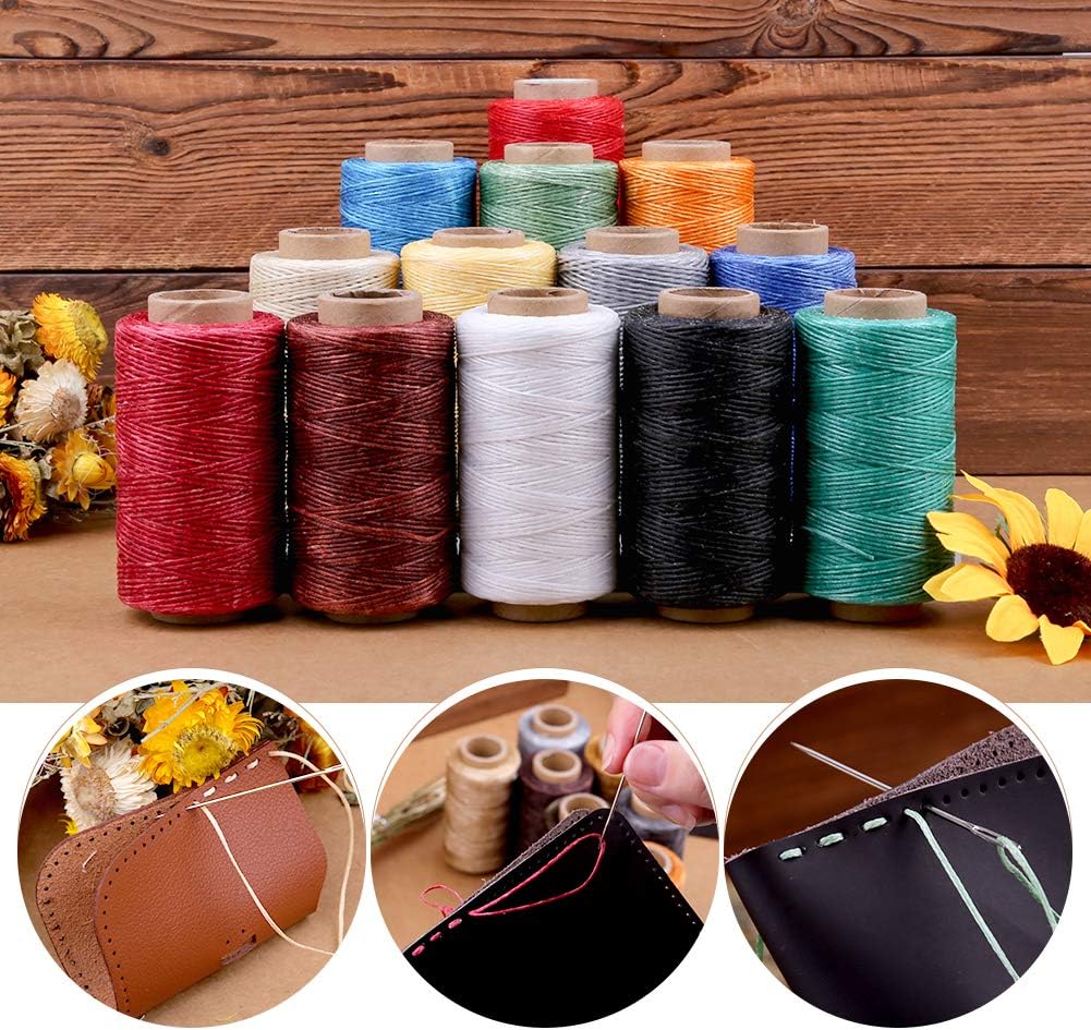Qmnnma Waxed Thread - 284 Yards, Coated for Leather Craft, Book Binding, DIY Bags, Wallets, Shoe Repair, Jewelry Making - Image 6