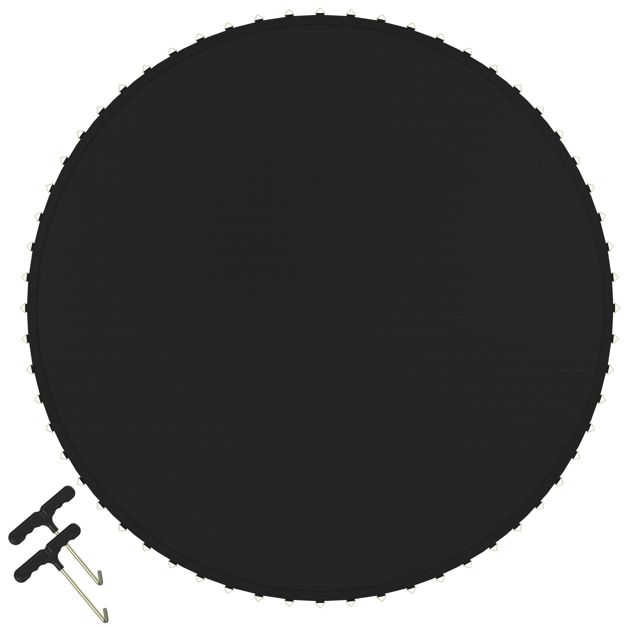 Tapis de saut de rechange pour trampoline d'extérieur pliable avec œillets en métal et 2 tendeurs de ressorts - Accessoires de trampoline résistants aux intempéries - Charge maximale : 100 kg -