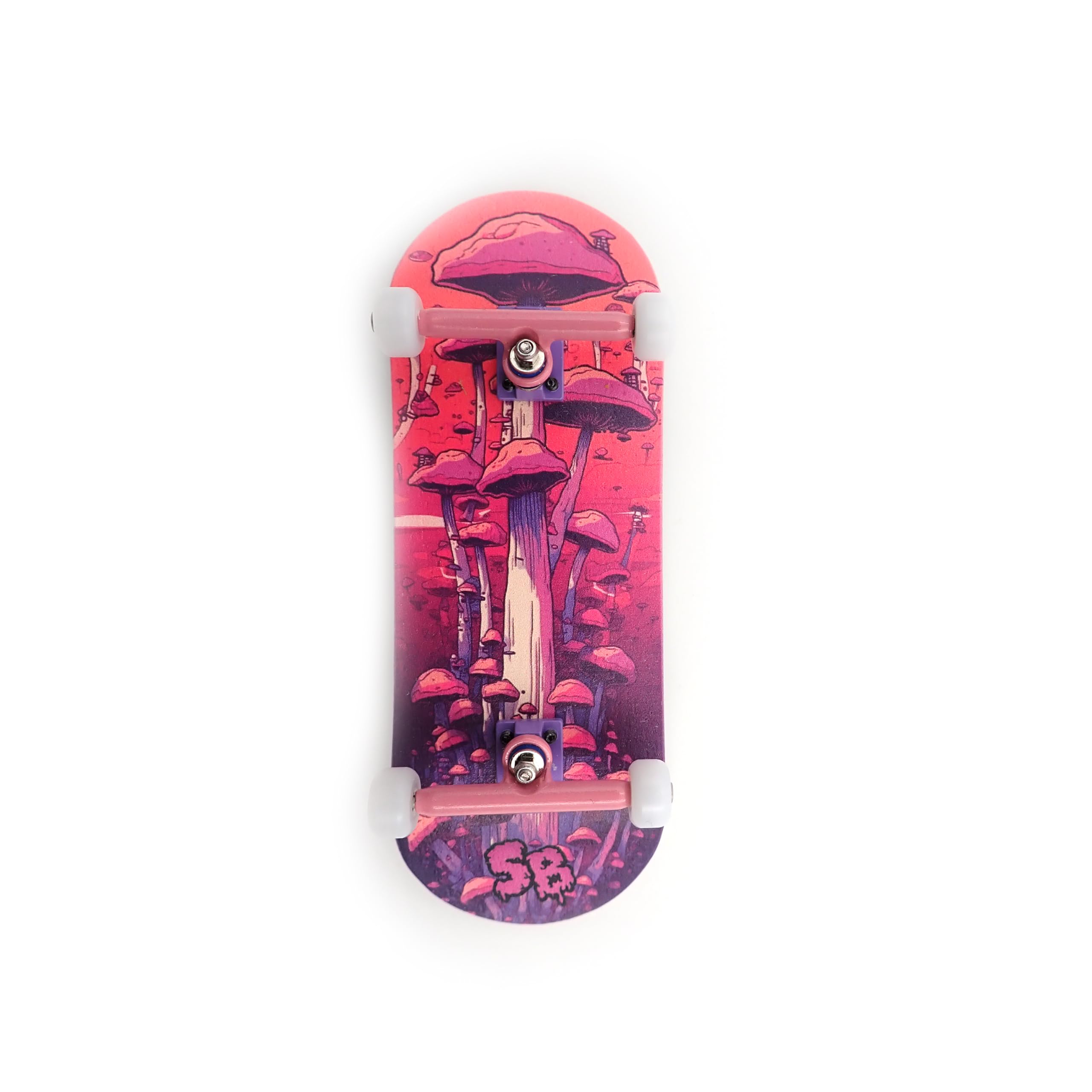 SPITBOARDS Pro Fingerboard Complete Set - 34mm X 96mm Real Wood Deck, Metal Trucks, Bearings Wheels, Pre-Assembled