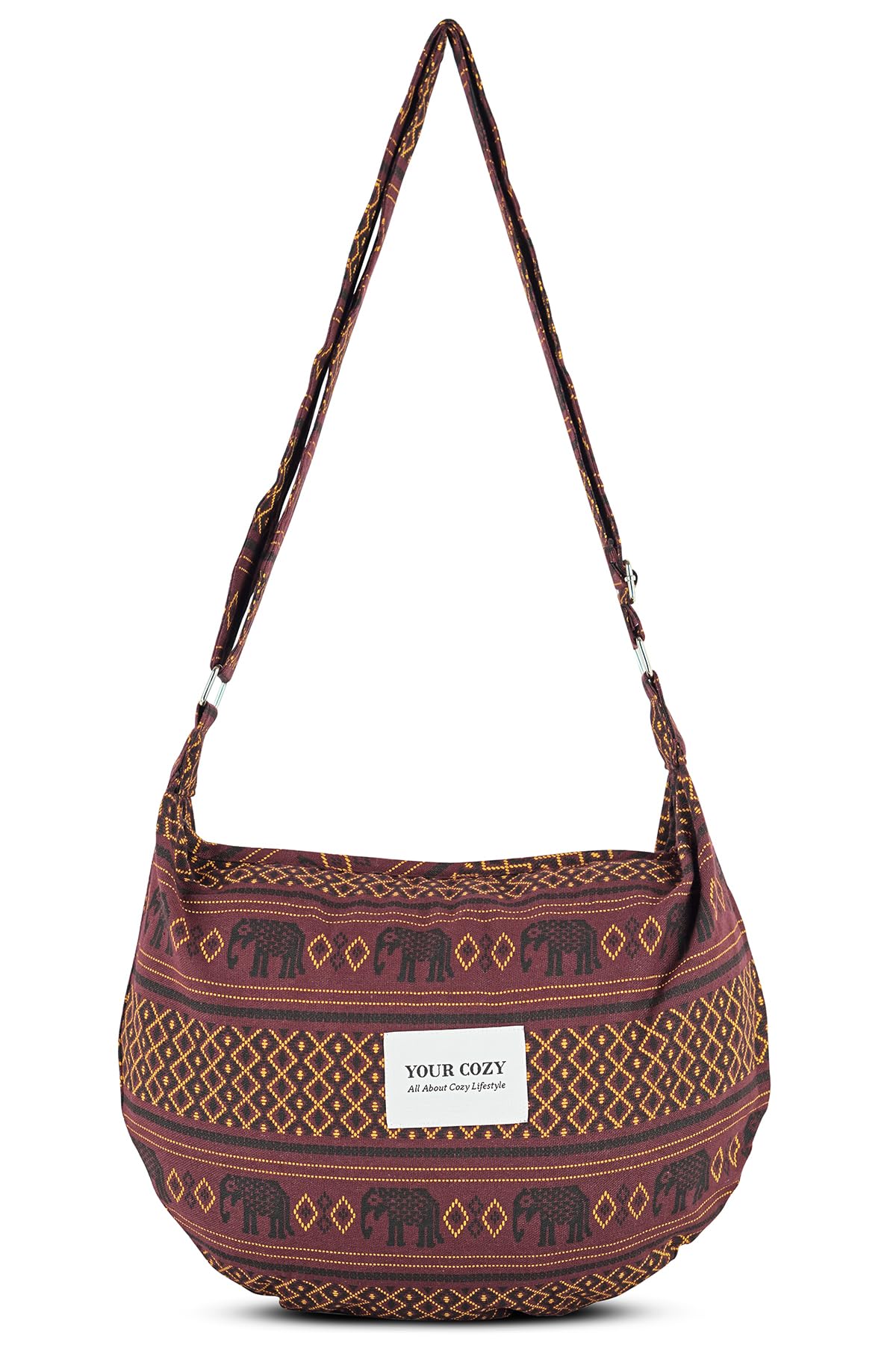 Crescent Crossbody Bag for Women Boho Sling Purse with Zipper Lightweight Hobo Messenger Shoulder Bag